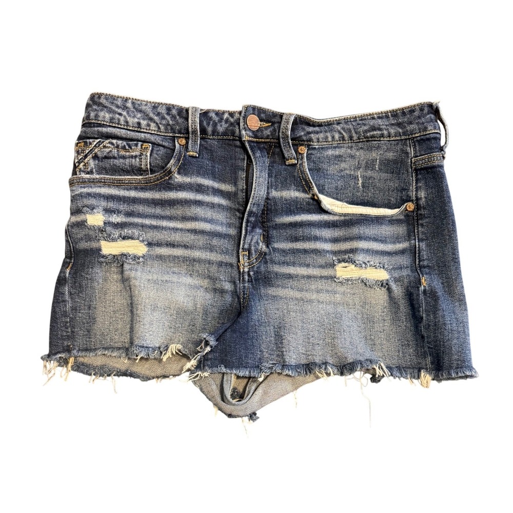 Buckle Black Fit No. 35 Denim Shorts Womens 32 Blue Distressed Raw Hem BBW1067